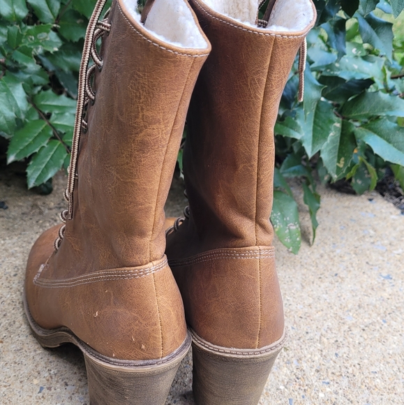 Womens Mudd sz 8.5 fold over lined chunky healed lace up mid calf boot - Picture 3 of 8